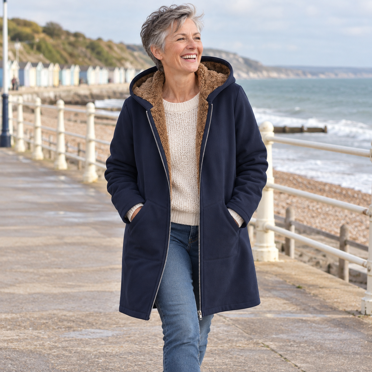 Lillian™ | Cozy Sherpa-Lined Hooded Coat