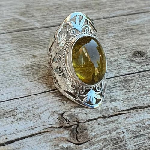 Gemstone Two tone Art Sculpture Ring