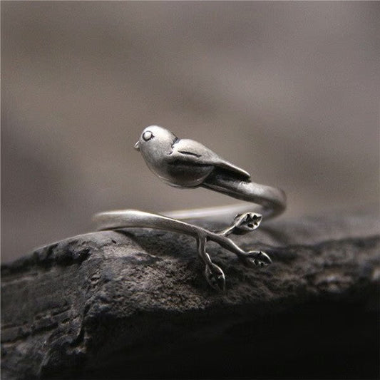 Sterling Silver Bird Adjustable Ring