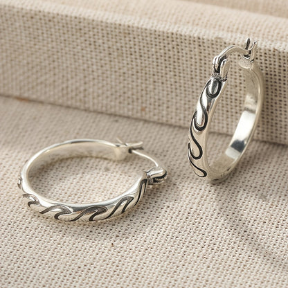 Vintage Textured Boho Hoop Earrings