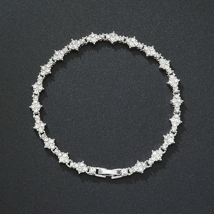 Classic Cluster Tennis Bracelet | Gold