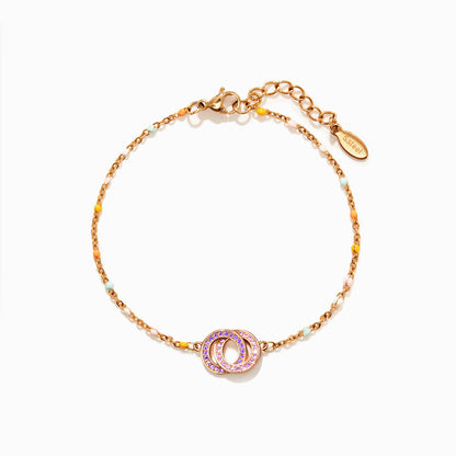 Mother & Daughter Dainty Chain Linking Circles Bracelet - S925 Silver