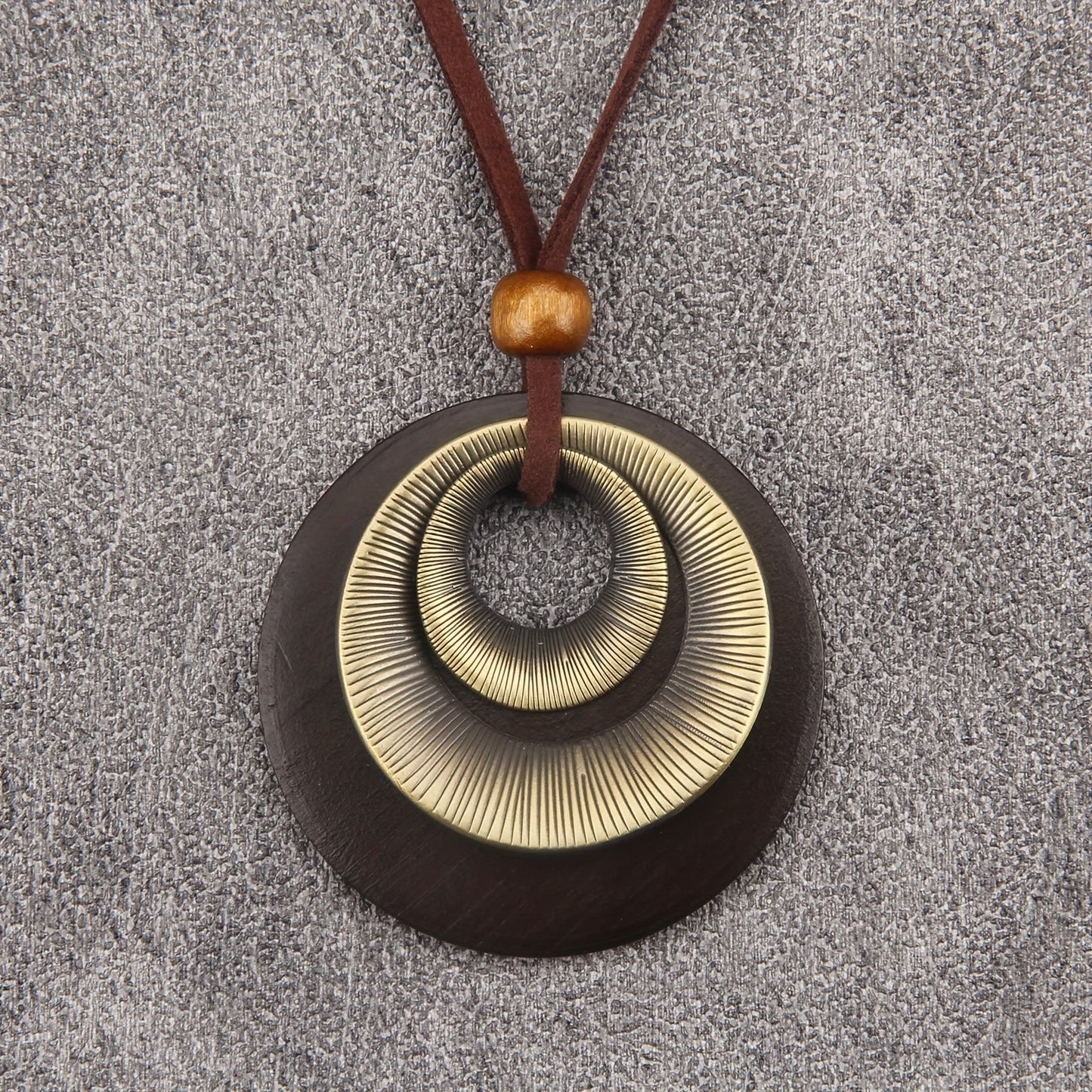 Vintage Style Layered Zinc Alloy Disc Long Pendant Necklace