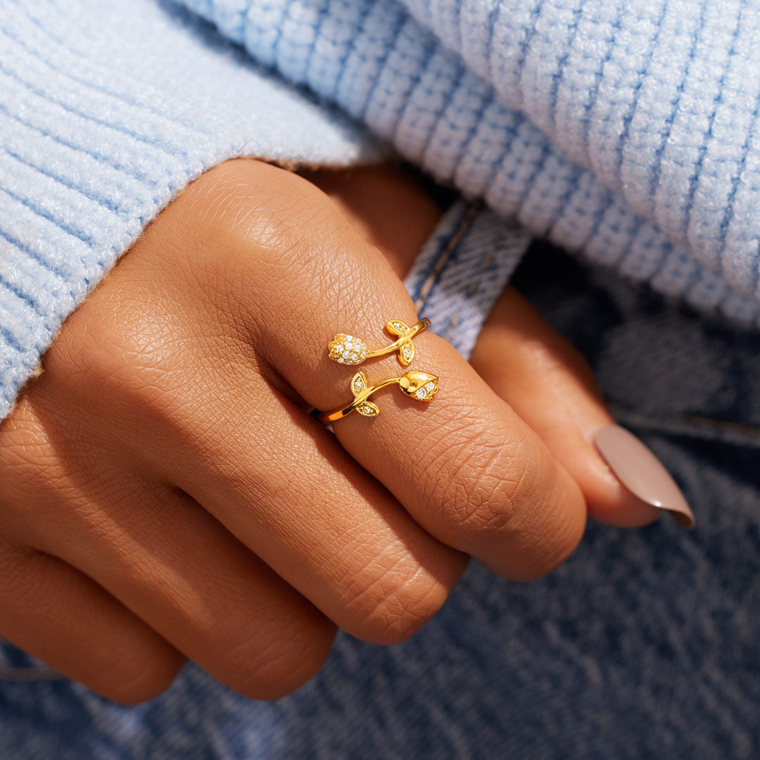 For Sisters Tulip Flower Ring