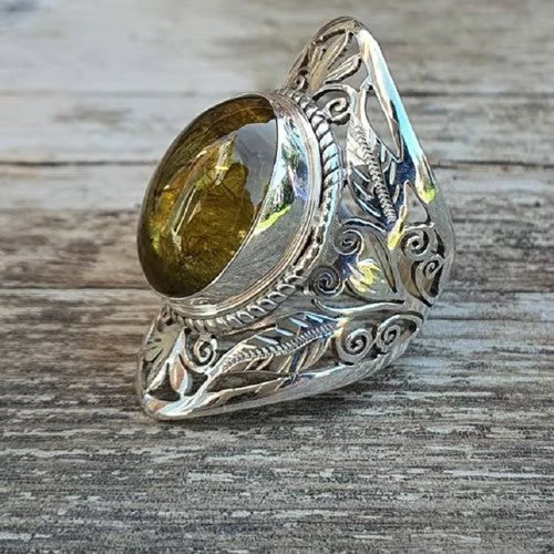 Gemstone Two tone Art Sculpture Ring
