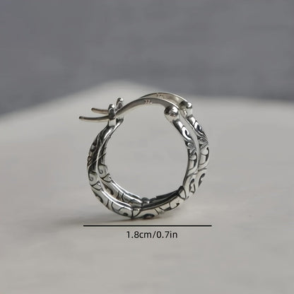 Vintage Irish Celtic Rune Hoop Earrings