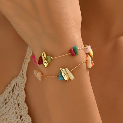 Boho Multicolor Beaded Charm Bracelet
