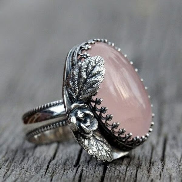 Sterling Silver Rose Quartz Gemstone Ring