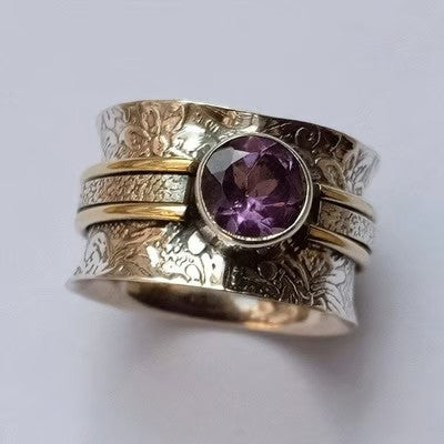 925 BohemianStyle Crystal Meditation Ring