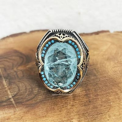 European and American fashion exaggerated temperament oval ring