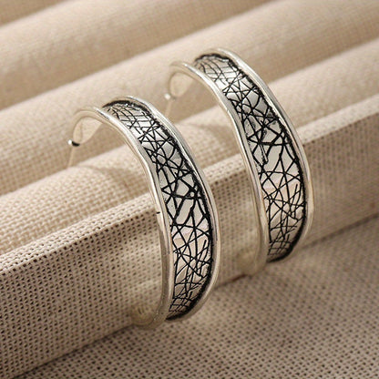 Vintage Hammered Handmade Hoop Earrings