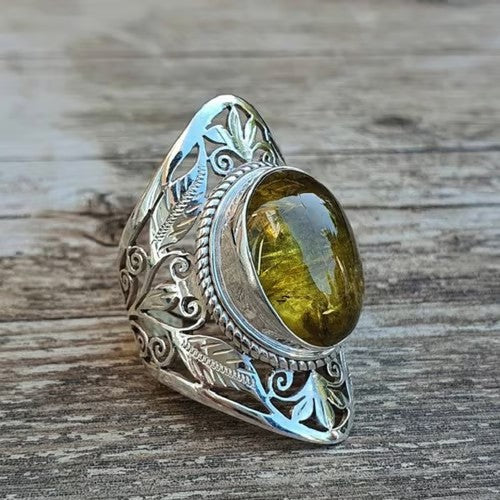 Gemstone Two tone Art Sculpture Ring
