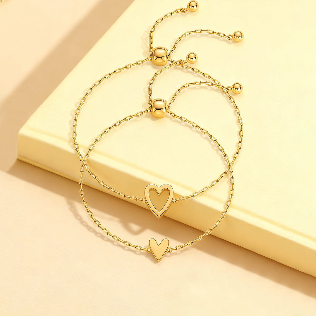 Mother & Daughter Matching Heart Beat Bracelet Set