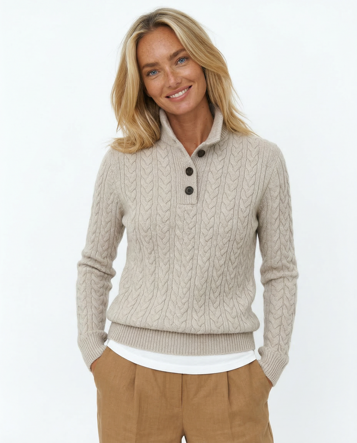 Estelle | Button-Up Cashmere Sweater