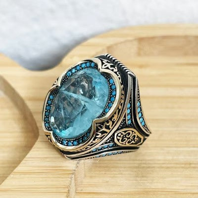 European and American fashion exaggerated temperament oval ring