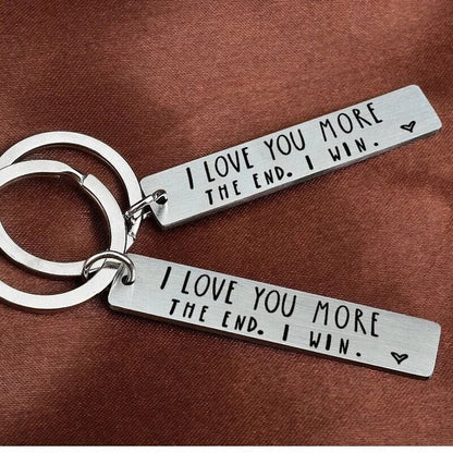 🌊Summer Hot Sale✨"I Love You More The End I Win"Funny Birthday Keychain-- A Personalised Gift for Him/Her