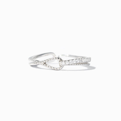 Mother Daughter Mobius Bond Knot Double Band Ring