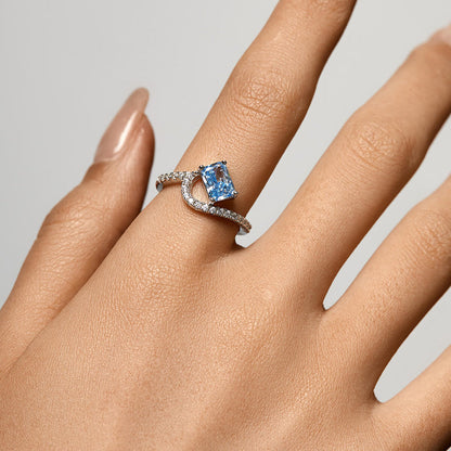 925 STERLING SILVER PAVÉ VAGUES RING