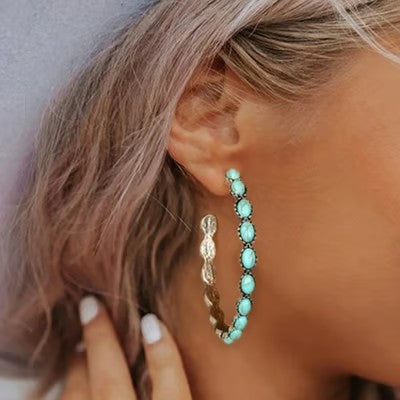 925 Vintage Turquoise Earrings