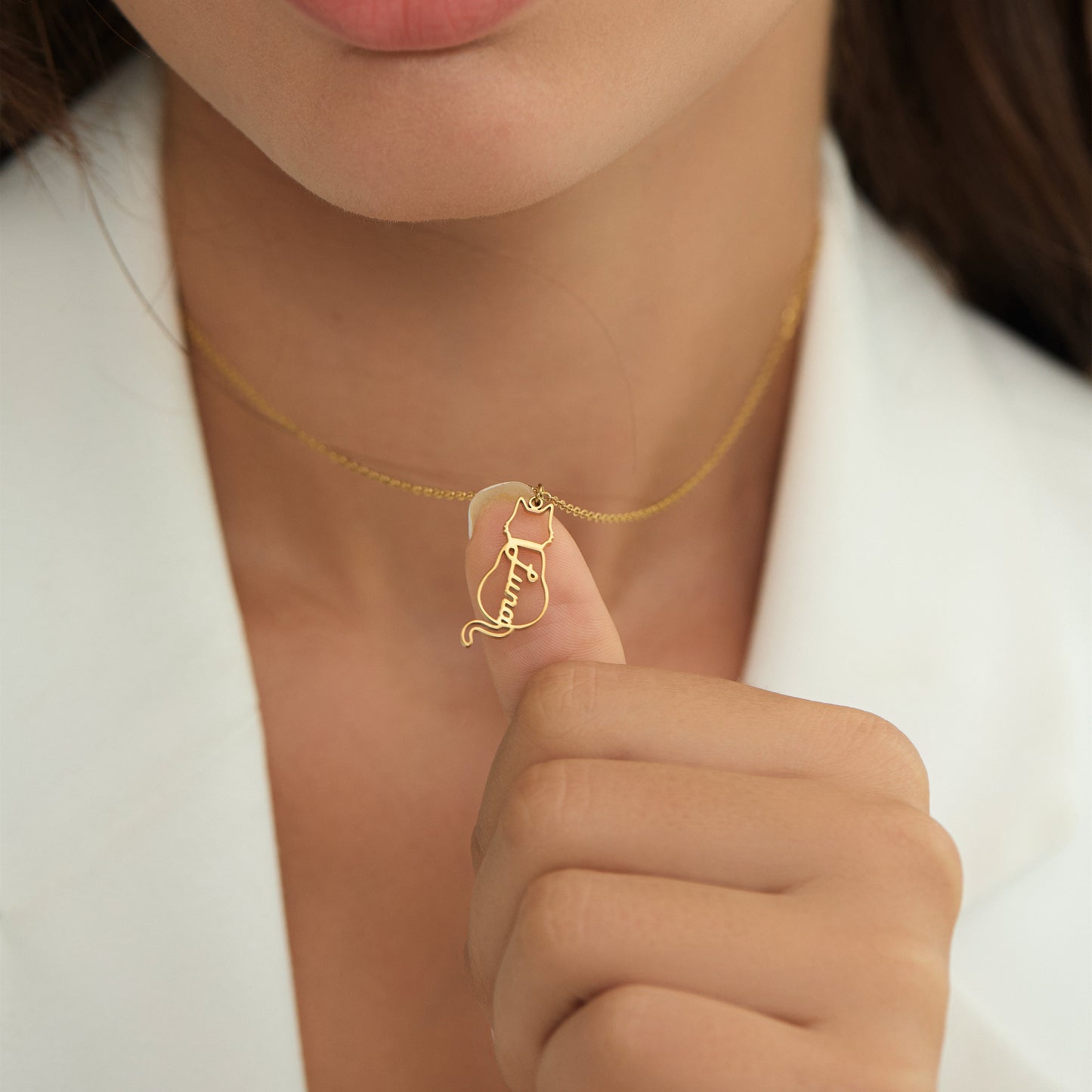 Personalised Cat Name Necklace