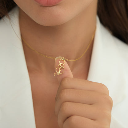 Personalised Cat Name Necklace