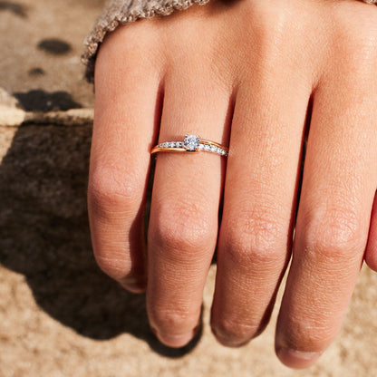 Sterling Silver Always With You Round-Cut Accent Ring