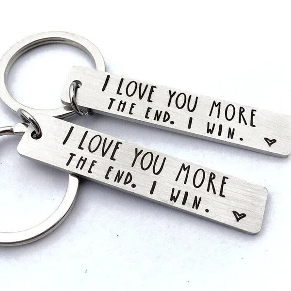 🌊Summer Hot Sale✨"I Love You More The End I Win"Funny Birthday Keychain-- A Personalised Gift for Him/Her