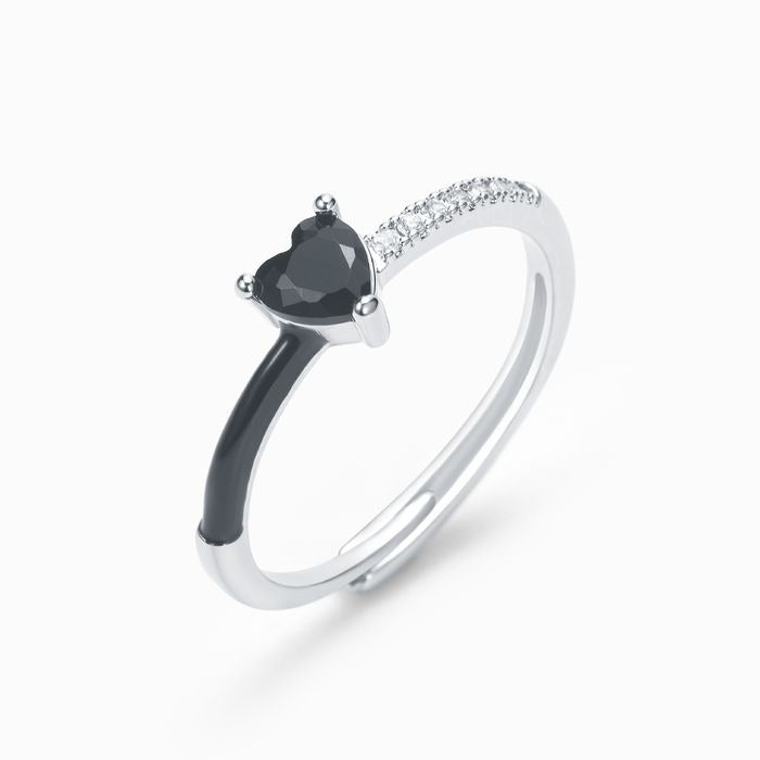 I'm Choosing My Peace Black Enamel Ring