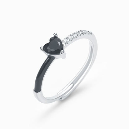 I'm Choosing My Peace Black Enamel Ring