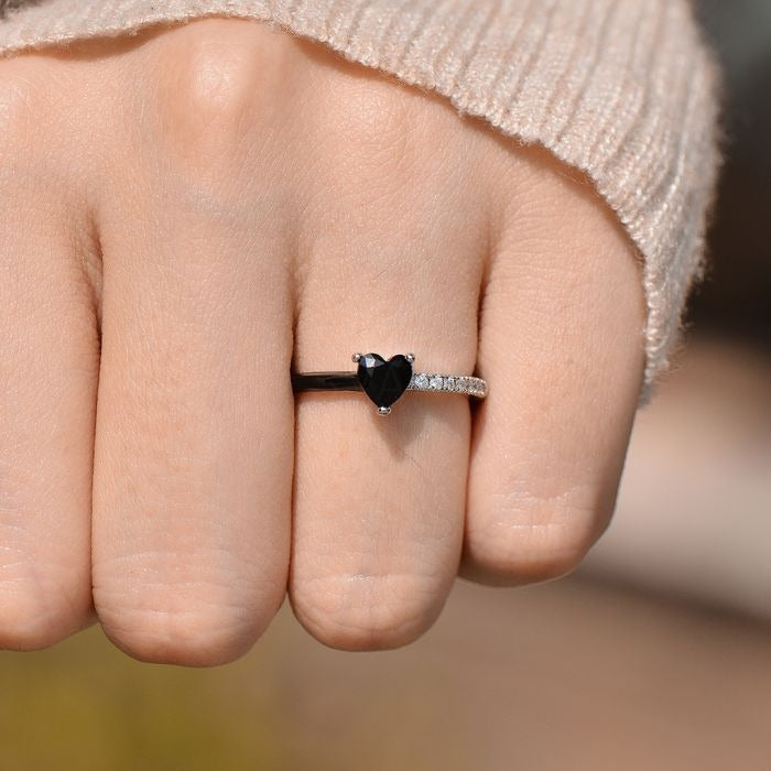 I'm Choosing My Peace Black Enamel Ring