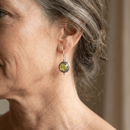 Bohemian Handmade Green Cubic Zirconia Dangle Earring