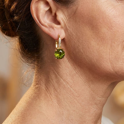 Vintage Bohemian Green Cubic Zirconia Golden Claw Earrings