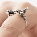 Hummingbird and Flower Open Ring