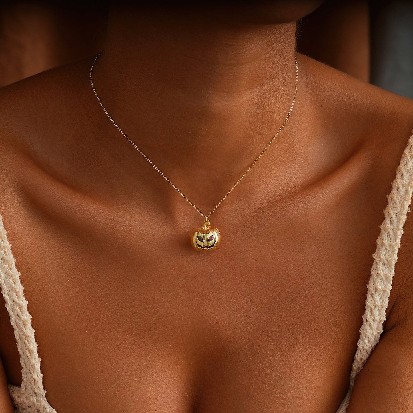 Jack-o’-lantern Birthstone Necklace