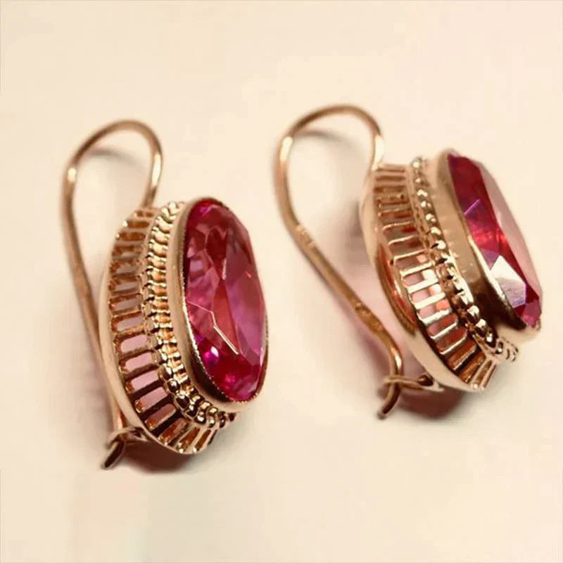 Vintage Red Stone Earrings