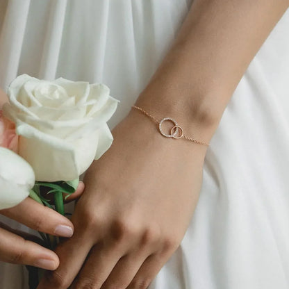 Mother & Daughter Linked Together Interlocking Circle Bracelet