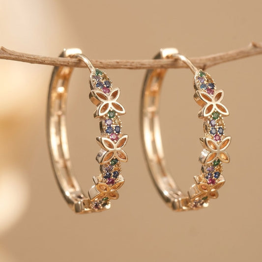Elegant Bohemian Butterfly Flower Dangle Earrings