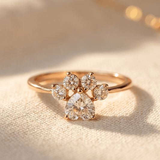 Vintage Zirconia Paw Ring