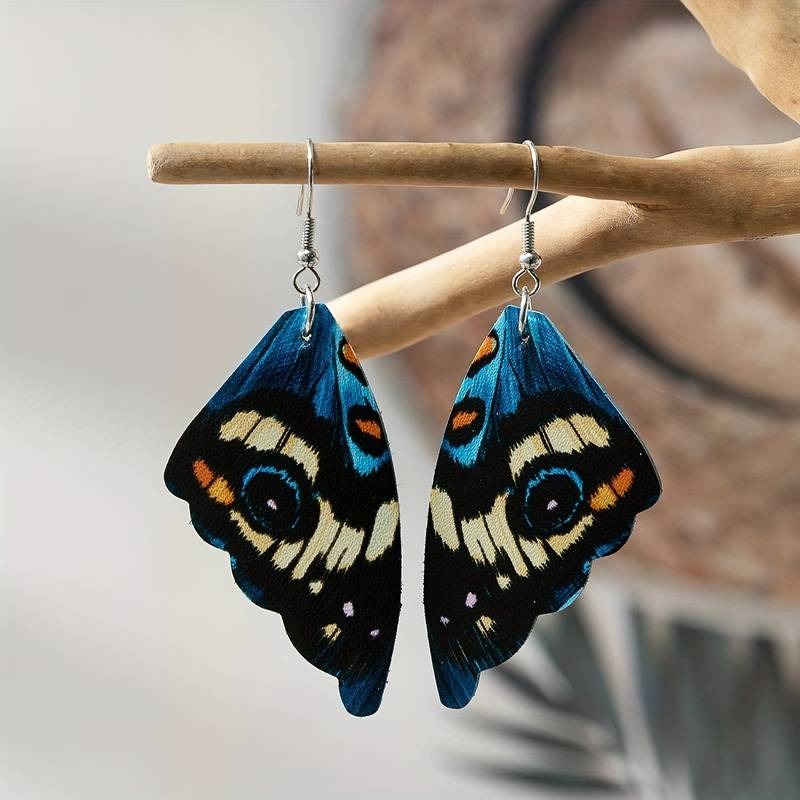 Vintage Exotic Butterfly Wings Earrings