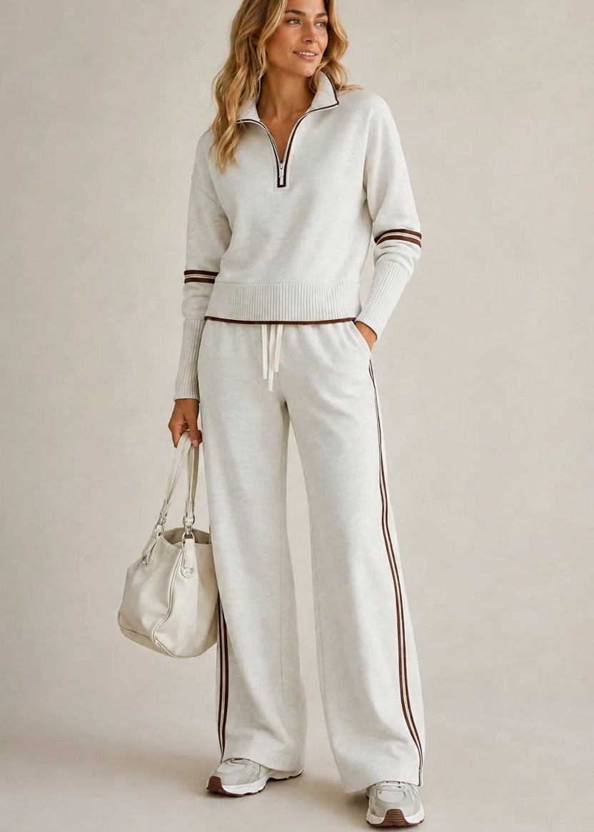 Ensemble Chloé™ | Pull Demi-Zip & Pantalon Large