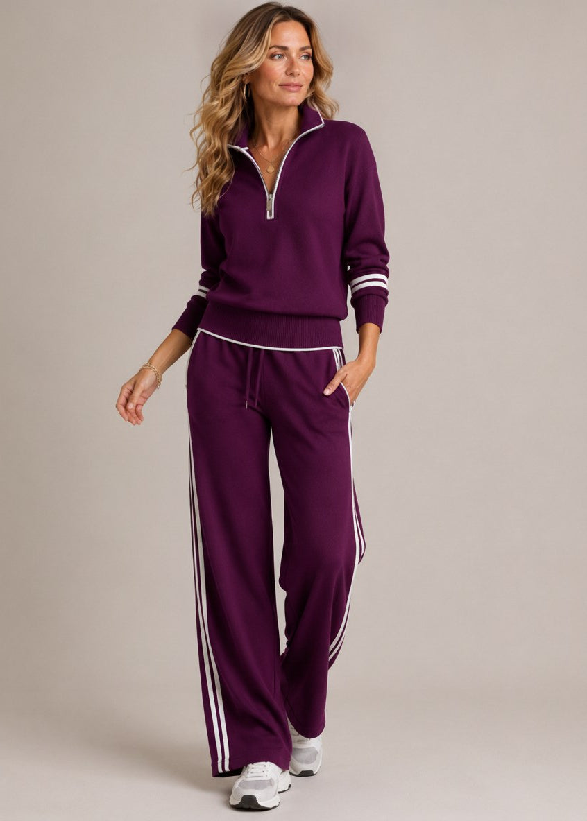 Ensemble Chloé™ | Pull Demi-Zip & Pantalon Large