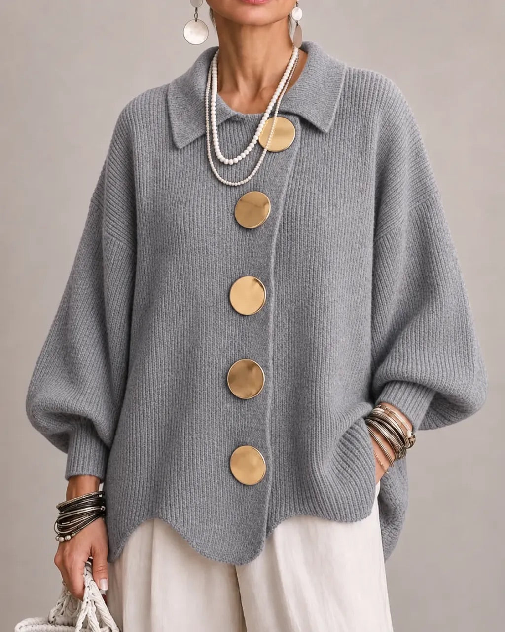 Eleanor| Oversized Button Cardigan