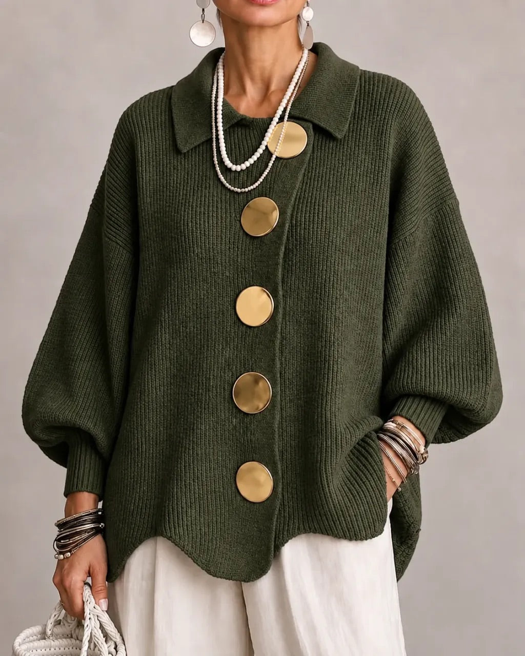 Eleanor| Oversized Button Cardigan