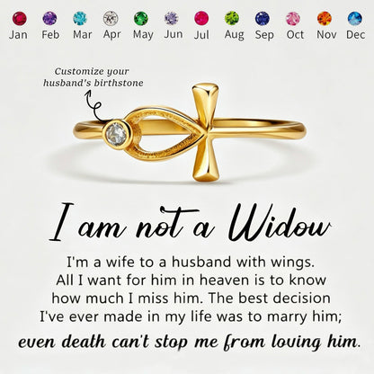 For Memorial- I'm a Wife to a Husband Custom Birthstone Cross Ring