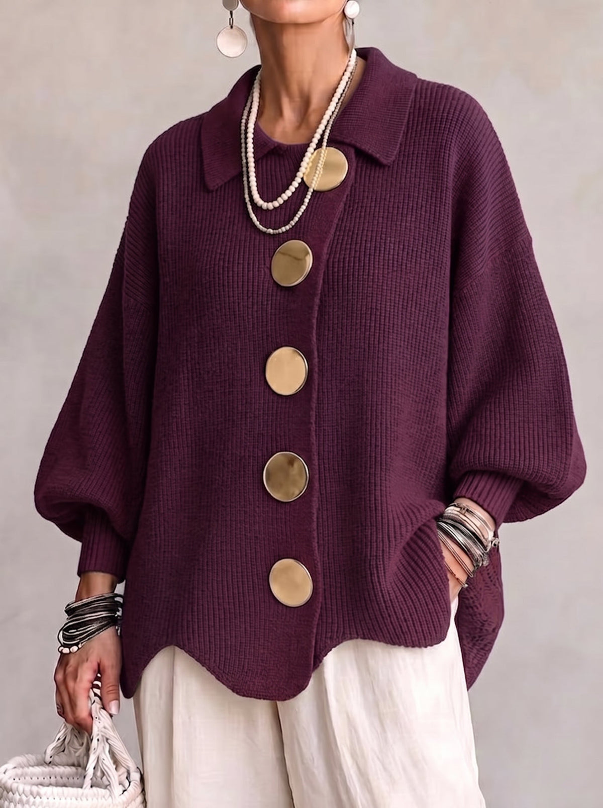 Eleanor| Oversized Button Cardigan