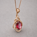 Exquisite Red Crystal Gold Necklace