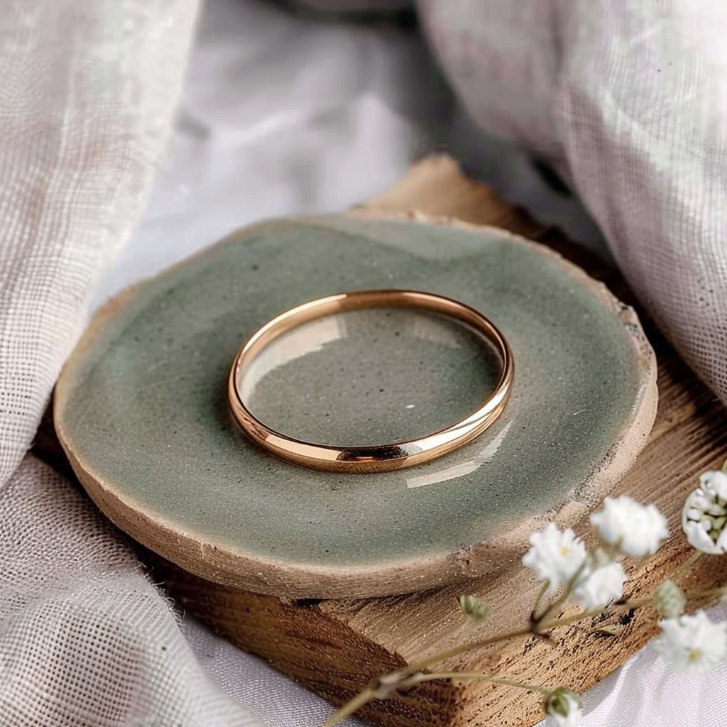 Simple ring made of gold and silver